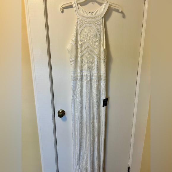 Lulu's Cream Embroidered Halter Jumpsuit - Picture 8 of 16